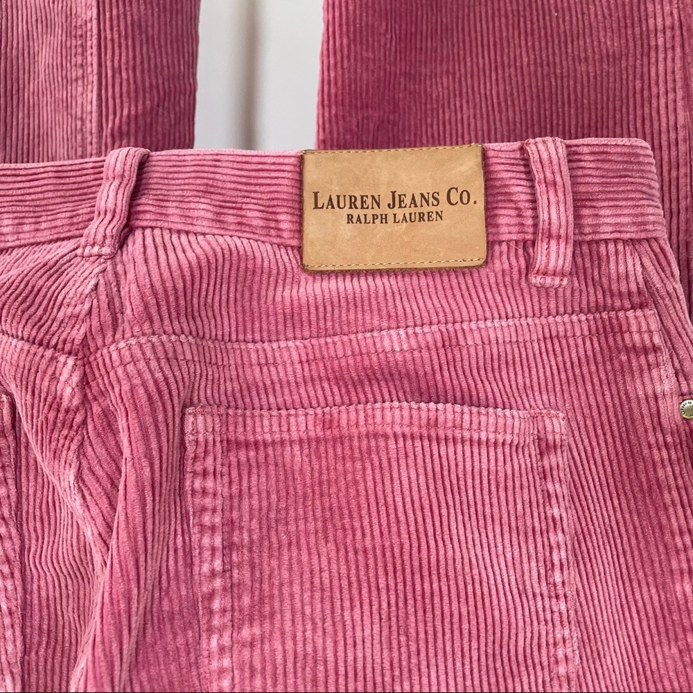 vintage 90s Ralph Lauren LRL pink corduroy high waisted straight leg pants !!
